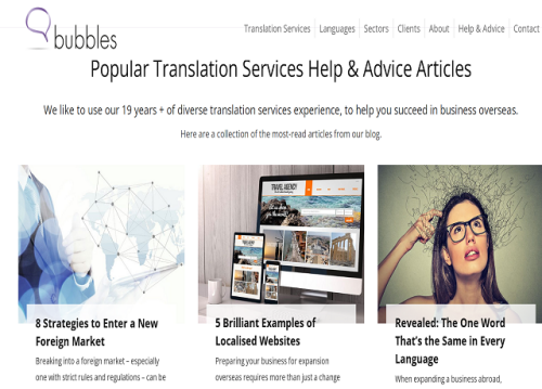 For instance, by availing the solutions of website translations you could potentially boost up your business sales. Still questioning what exactly a website translation firm can do for an organization? Well, let's just say your website translation services uk provides only a solitary version in the English language.

#TranslationAgencies #TranslationAgency #TranslationCompany #TranslationServices

web: https://www.bubblestranslation.com/