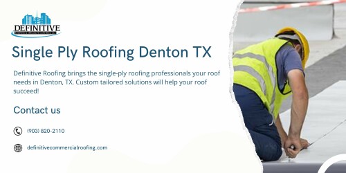 Definitive Roofing brings the single-ply roofing professionals your roof needs in Denton, TX. Custom tailored solutions will help your roof succeed!
For more, visit : https://www.definitivecommercialroofing.com/single-ply-roofing-denton-tx/