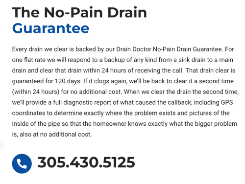 The Drain Doctor
6043 NW 167th St, Ste A-27A
Hialeah, FL 33015
(305) 430-5125