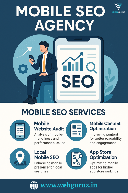 Is your website mobile-ready? As a leading Mobile SEO Agency, WebGuruz Technologies helps your business grow by optimizing your site for mobile users. From responsive design to mobile-friendly content, speed, and local SEO, we ensure your website ranks higher on search engines and performs flawlessly on all devices. Partner with us to capture more traffic, leads, and conversions from mobile audiences.

Visit here:
https://webguruz.in/services/mobile-seo