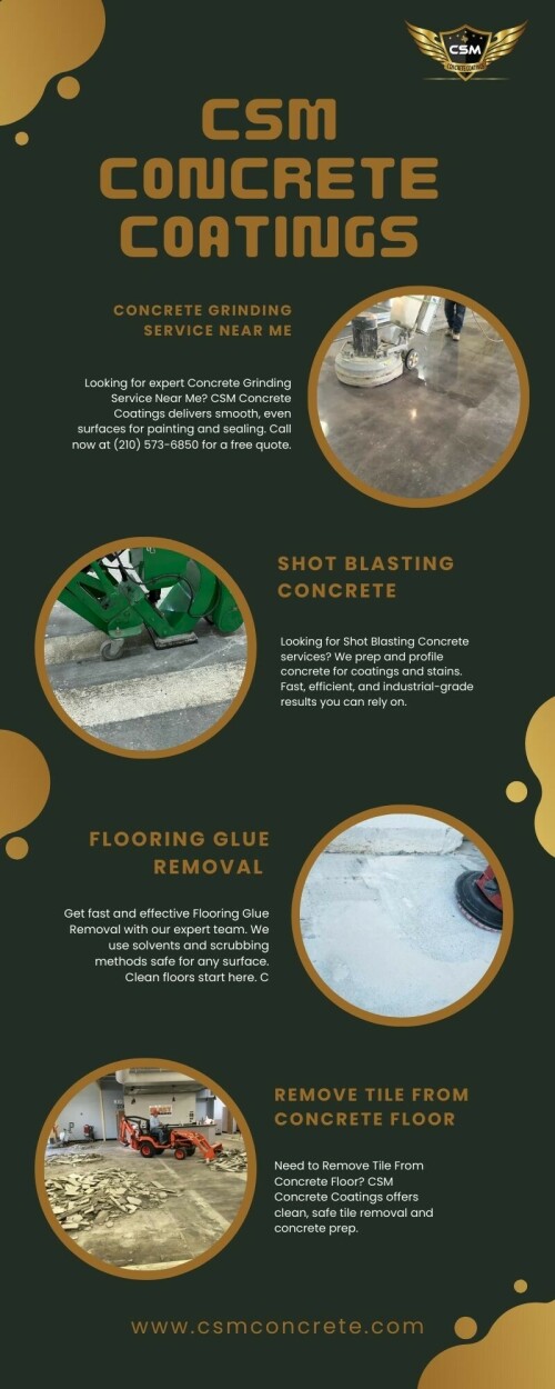 Looking for expert Concrete Grinding Service Near Me? CSM Concrete Coatings delivers smooth, even surfaces for painting and sealing.  Visit us: https://www.csmconcrete.com/concrete-grinding