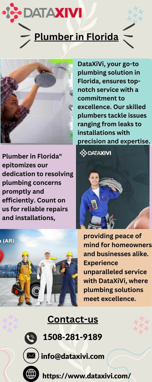 DataXiVi, your reliable plumbing solution in Florida, ensures top-notch services. From leak repairs to installations. Trust Plumber in Florida for efficient solutions. Experience excellence in every drop. We excel in plumbing craftsmanship.