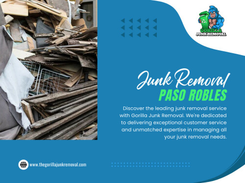 Decluttering a home can be a time-consuming and physically exhausting process. Whether it’s clearing out the garage, disposing of yard waste, or hauling away renovation debris, some jobs go beyond what your weekly trash service can handle. That’s where Junk Removal Paso Robles comes in — offering fast, efficient, and responsible solutions for getting rid of unwanted items.

For More Information: https://www.thegorillajunkremoval.com/junk-removal-paso-robles

Address: 4685 Almond Dr, Templeton, CA 93465, United States

Phone: 805-712-6218

Find Us On Google Map: https://maps.app.goo.gl/eaiebS9L9Ly76RCy8

Read Our Blogs:

https://thegorillajunkremoval.tumblr.com
https://thegorillajunkremoval.weebly.com/
https://thegorillajunkremoval.mystrikingly.com

Related Links:
https://allmyfaves.com/thegorillajunkremoval
https://beacons.ai/thegorillajunkremoval
https://c8ke.com/thegorillajunkremoval
https://www.reverbnation.com/thegorillajunkremoval

Related Tags:

#JunkRemovalPasoRobles
#PasoRoblesJunkRemoval
#PasoRoblestrashpickup
#PasoRoblestrashservice
#JunkpickupPasoRobles