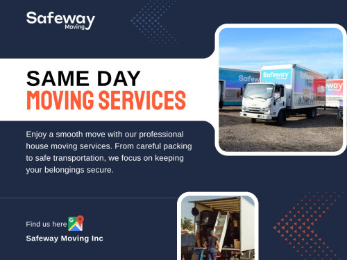 Same day moving services are designed to alleviate that pressure, ensuring you can transition smoothly even at a moment's notice. Whether you're dealing with a sudden job relocation or a last-minute home sale, these services provide the flexibility and support you need.

Safeway Moving Inc

Address: 5237 NW 33rd Ave, Fort Lauderdale, FL 33309, United States
Call Us: +18445694550
Email: info@safewaymovinginc.com
Find Us On Google Map: https://g.co/kgs/Mif4xHb

Read Our Blogs:
https://v.gd/0zWqD7
https://tinyurl.com/2adzz2oz
https://is.gd/S5rG0O

More Links:
https://is.gd/uO4LO2
https://v.gd/DuXnTd
https://tinyurl.com/2cgu54gk