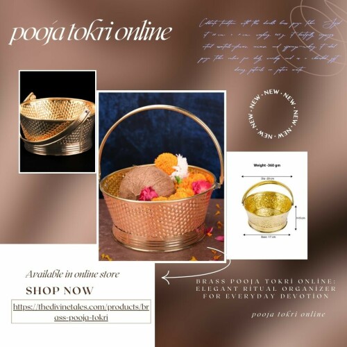 Brass Pooja Tokri online Elegant Ritual Organizer for Everyday Devotion