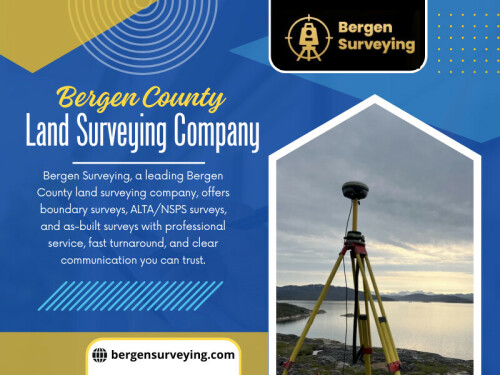 A certified expert employs cutting-edge equipment — including GPS hardware, CAD software, and past property records — to produce an accurate depiction of your property. They also verify easements, rights-of-way, and potential encroachments. When you hire a trustworthy Bergen County Land Surveying Company, you receive more than a basic map.

Find Us On Google Map : https://maps.app.goo.gl/yJf85xxpGkuTYMPT8

Address: 32 Courter Rd, Franklin Lakes, NJ 07417, US

Phone: ‪(201) 731-2264

Read Our Blogs:
https://bergensurveying.wordpress.com
https://bergensurveying.brushd.com
https://bergensurveying.jimdosite.com

Related Links:
https://linktr.ee/bergensurveying
https://soundcloud.com/bergensurveying
https://vimeo.com/bergensurveying

Related Tags:

#LandSurveyorBergenCounty,
#BergenCountyLand SurveyingCompany,
#BergenCountyPropertySurveyor,
#BoundarySurveyBergenCounty,
#BoundarySurveyForFence,
#BergenCountyBoundarySurveys,
#BergenSurveying,