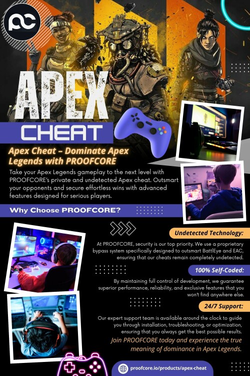 Cheating is not always winning—it's about winning how. To many people, the thrill of using an apex cheat comes from the unadulterated power it brings. Having the ability to steamroll through matches easily brings a sense of superiority that is intoxicating. Psychologists refer to this as the "power rush." It's no different than experiencing someone who breaks rules in everyday life without consequences. The stakes are virtual in the world of games, but the emotional impact is real. The thrill of annihilating squads with little effort perpetuates a cycle in which players play repeatedly to get that high.

For more Information: https://proofcore.io/products/apex-cheat 

Related Links:

https://heylink.me/proofcore ,
https://medium.com/@proofcore/about ,
https://www.band.us/@proofcore ,
https://medium.com/@proofcore/dayz-cheats-in-2025-724d2bb5e47f
https://proofcore.bcz.com/2025/09/12/33/

Related Tags:
#apexcheat
#apexhack
#apexcheats
#apexHacks
#fortnitecheat
#fortnitehack
#fortnitecheats
#fortnitehacks
#dayzcheat
#dayzcheats
#dayzhack
#dayzhacks