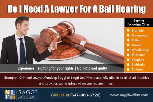 Bail & Bonds Lawyer In Mississauga Service Provider with Unparalleled Expertise at http://saggilawfirm.com/

Our Service: 
Bail Hearings Brampton
Bail Hearing Lawyer Mississauga 
Bail Hearing Lawyer Brampton

ADDRESS--	
2250 Bovaird Dr E #206, Brampton, ON L6R 0W3, Canada

WEBSITE-	saggilawfirm.com
PHONE-		+1 647-983-6720

All in all, the advent of new kiosks providing credit card bail bonds will not significantly change the business side of the industry as a whole. People with the ability to bail out quickly should be able to do so because jails are unarguably over crowded with non-violent offenders. Although the image of the Bail & Bonds Lawyer In Mississauga industry could use improvement, it has remained throughout all these years virtually complaint free as far any failure to provide a valuable, around the clock service with incredible payment flexibility. 

Social:
https://www.younow.com/BramptonLawyers/channel
http://identyme.com/hirebestcriminal
https://angel.co/hire-best-criminal-lawyer
http://www.pofex.com/websiteinfo/saggilawfirm.com
http://radiovybe.com/cgi-sys/suspendedpage.cgi
https://cheaplocalcriminaldefenselawyers.tumblr.com/
https://localcriminaldefenseattorneyfees.tumblr.com/
https://topcriminaldefenseattorneynearme.tumblr.com/
https://localcriminaldefenselawyer.tumblr.com/
https://criminallawyernearmylocation.tumblr.com/
