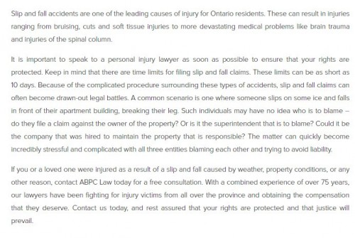 ABPC Personal Injury Lawyer
565 Trillium Drive Unit #6
Kitchener, ON N2R 1J4
(519) 804-2429

https://abpclaw.ca/kitchener-personal-injury-lawyer.html