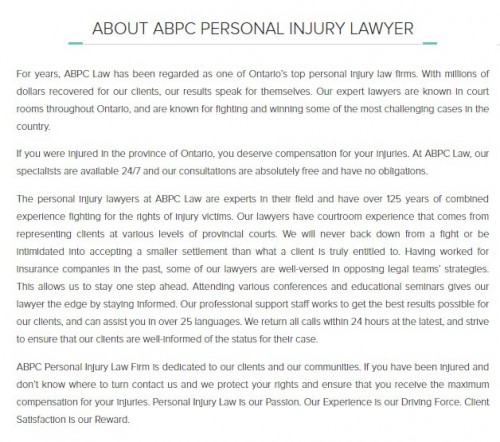 ABPC Personal Injury Lawyer
565 Trillium Drive Unit #6
Kitchener, ON N2R 1J4
(519) 804-2429

https://abpclaw.ca/kitchener-personal-injury-lawyer.html