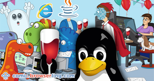 Happy 25th Birthday, Linux!

For more browser comics visit comic.browserling.com. New jokes about browsers and web developers every week!