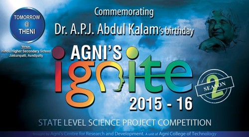 Agni's Ignite Season 2 Event 1 kicks off at Theni. Venue Hindu H