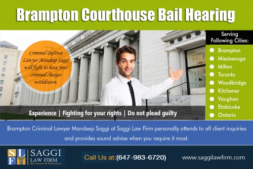 Get Assisted By Bail Lawyer Mississauga for Easy Release From Jail at https://saggilawfirm.com/location/

Our Service: 
How Long Does A Bail Hearing Take
Attorney Bail Bonds Near Me
Lawyer For Surety Bail Bond

ADDRESS--	
2250 Bovaird Dr E #206, Brampton, ON L6R 0W3, Canada

WEBSITE-	saggilawfirm.com
PHONE-		+1 647-983-6720

Of course with Bail & Bonds Lawyer In Brampton provided by jails, there will always be concern of whether the defendant will appear in court, even for unintentional reasons. Operationally, this is something the kiosk manufactures cannot provide and fundamentally law enforcement apprehends fugitives and suspects on a completely unrelated basis. With search engine trends showing an increase in bail bond related searches, we can expect throughout these next 5 years smaller businesses being driven out due to increasing online competition rather than to bail kiosks.

Social:
https://www.bagtheweb.com/u/bramptonlawyers
http://www.plerb.com/bramptonlawyers
http://independencescience.co/user/bramptonlawyers/
http://mytimes.indiatimes.com/profile/mandeepsaggisocial
https://www.crunchbase.com/organization/saggi-law-firm
https://criminalharassmentlawyerbrampton.tumblr.com/
https://criminalharassmentdefencebrampt.tumblr.com/
https://bestdrugattorneysnearme.tumblr.com/
https://goodlawyersfordrugchargesnearme.tumblr.com/
https://weaponassaultdefencelawyernearme.tumblr.com/