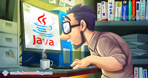 Why do Java developers wear glasses? ... Because they don't C#.

For more browser comics visit comic.browserling.com. New jokes about browsers and web developers every week!