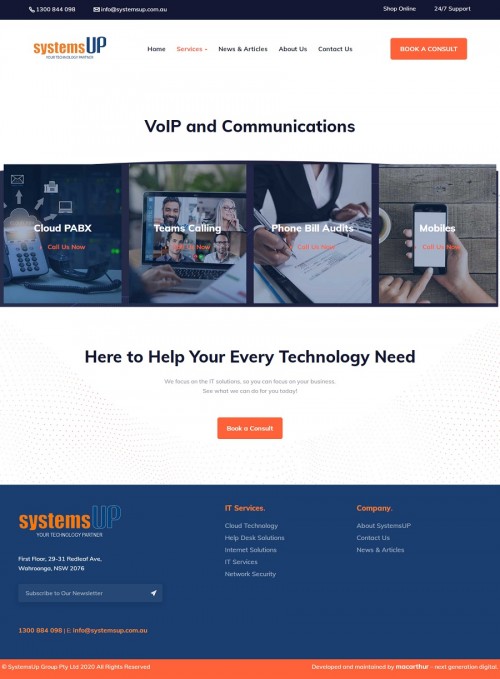 We offer Best VoIP and Communications Australia, 3cx dealer in Sydney, 3cx phone system Australia, Telephone Systems and VoIP in Sydney. Call us 1300 884 098 | E mail us : info@systemsup.com.au
Our passion is to empower your Business to facilitate success through Smart Workplace Technology and Communication Systems.Is to create and implement the most appropriate and cost-effective Workplace Technology empowering our customers to succeed.To consistently achieve our Client’s desired results and goals through sourcing the latest in Modern Technologies available and to always be welcomed back by our satisfied clients.Honesty and Integrity… Humanity and Compassion, Hard Work… Dedication and Teamwork, Family and Friendships.Respect and Gratitude
#ManagedITServicesinAustralia #CloudTechnologyinNSW #InternetSolutionsinAustralia #NetworkSecurityNSW #VoIPandCommunicationsAustralia #HelpDeskSolutionsNSW #HardwareSolutionsAustralia #SoftwareSolutionsAustralia #CloudBack-UpNSW #DataRestoreinSydney #RansomwareinSydney #OnlineCloudPABX

Web:- http://systemsup.com.au/voip-and-communications/