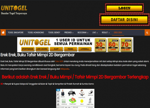 Trusted in Online Togel Real inheritance administrator Book 2D Togel Desire Illustration is one of the contraptions around executing the Togel Online game. This kind of buku mimpi is perceived to have the choice to have the decision to supply counsel on the importance of the dream. We as Togel Online Real space director will give another combo of dependably the criticalness reviewing dreams for a 2D book togel dream book. 
#bukumimpi #erekerek #tafsirmimpi #bukumimpi2d

Web: https://unitogel.org/erek-erek-buku-tafsir-mimpi-2d-bergambar/