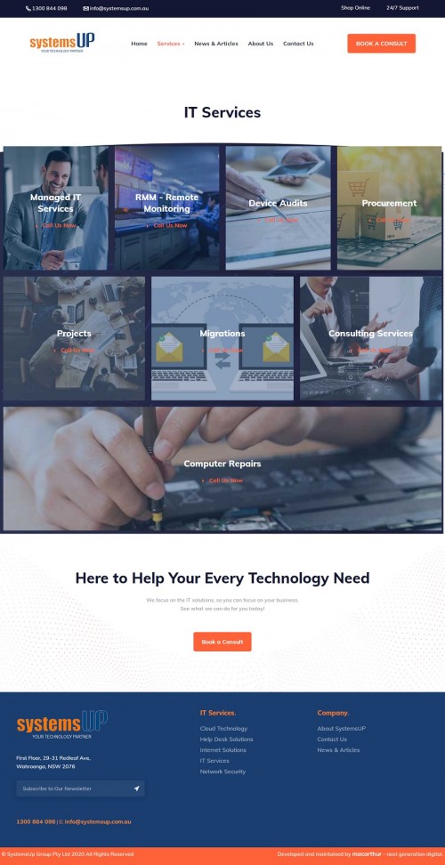 We offer Online Network Security, managed it solutions, managed service providers Melbourne, managed it services, managed it solutions service, it services Australia, managed service and business it support in Sydney.

Our passion is to empower your Business to facilitate success through Smart Workplace Technology and Communication Systems.Is to create and implement the most appropriate and cost-effective Workplace Technology empowering our customers to succeed.To consistently achieve our Client’s desired results and goals through sourcing the latest in Modern Technologies available and to always be welcomed back by our satisfied clients.Honesty and Integrity… Humanity and Compassion, Hard Work… Dedication and Teamwork, Family and Friendships.Respect and Gratitude
#ProcurementAustralia #ProjectsmangeinAustralia #MigrationsinNSW #ConsultingServicesinNSW #ComputerRepairsinNSW #Sharepointserviceinaustralia #MicrosoftOffice365NSW #DataHousingservice #EmailHousingservice #BusinessInternetService #MobileNetworkServiceAustralia #VPNSolutionsAustralia

Web:- http://systemsup.com.au/it-services/