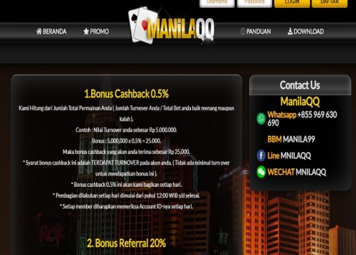 Online casino players adore bonuses and we've given these our very first factor in preparing our listing of the very best internet dominoqq online casinos and games.UK internet casinos are among the hottest on the planet and they provide you a number of the greatest games everywhere.

Web: https://manilaqq1.com/

#situsdominoqq #dominoqqonline #situsjudidominoqq