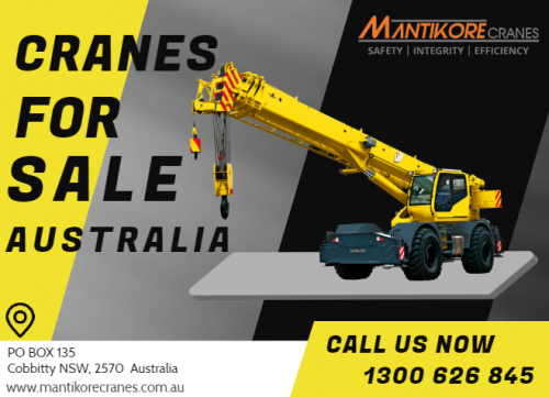 Are you looking for the best cranes for sale Australia? Mantikore Cranes provide best cranes for sale as well as hiring. Our tower Crane is highly being used at construction sites to make the entire work stress-free and increase productivity. We are also providing mobile cranes, tower cranes, Self-erecting cranes and self-erecting cranes. We have a professional who will help you always if sometimes any fault might occur. Also, get effective solutions for any requirements of your projects for the best price & service, visit our website today!  

Website:  https://mantikorecranes.com.au/

Contact us: 1300626845
Address:  PO BOX 135 Cobbitty NSW, 2570 Australia
Email:  info@mantikorecranes.com.au 
Opening Hours:  Monday to Friday from 7 am to7 pm

Follow us on our Social accounts:
Facebook
https://www.facebook.com/pg/Mantikore-Cranes-108601277292157/about/?ref=page_internal
Instagram
https://www.instagram.com/mantikorecranes/
Twitter
https://twitter.com/MantikoreC
