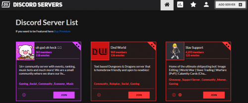 We are a gigantic discord server list. Find servers that you're interested in and places to join and meet new friends. Search for the best discord servers communities or advertise your discord server here. Anime, gaming, technology, and many other categories are available to browse!

Visit website:- https://discordservers.me/