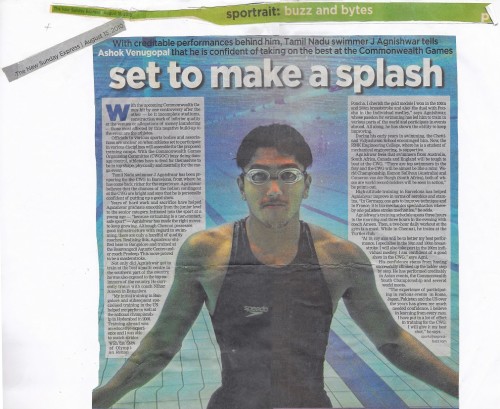 Agnishwar Swimmer Set to make a Splash @ Sunday Express'10