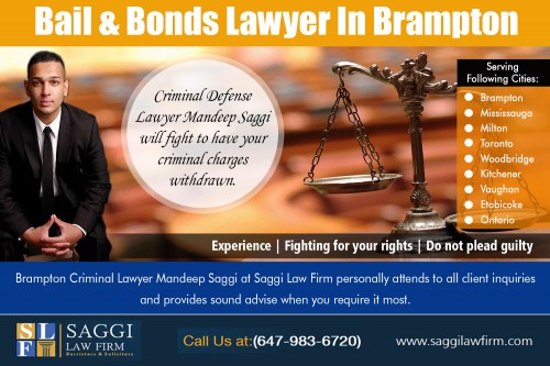 Bail Hearings Brampton Service - An Easy Way Out at http://saggilawfirm.com/

Our Service: 
Bail Hearings Brampton
Bail Hearing Lawyer Mississauga 
Bail Hearing Lawyer Brampton

ADDRESS--	
2250 Bovaird Dr E #206, Brampton, ON L6R 0W3, Canada

WEBSITE-	saggilawfirm.com
PHONE-		+1 647-983-6720

Going to jail is never fun, and trying to get out of jail can be even more difficult. That is why many people enlist the help of Bail Hearings Brampton, to assist in meeting the requirements of their bonds. The whole concept behind is to ensure the court that defendants will return to court. So, when you enlist the help of a bondsman, he will do all that is necessary to ensure you return to court, including sending out to locate and apprehend you. 

Social:
https://goo.gl/maps/vGDMHa1w6r32
https://www.facebook.com/saggilawfirm/
https://www.yelp.com/biz/saggi-law-firm-brampton
https://www.fiorano.com/opensource/forum/profile/88570/criminallawyer
https://companycheck.co.uk/search/claim?term=saggi+law+firm+brampton
https://bestcriminallawyernearme.wordpress.com
https://goodcriminallawyersnearme.wordpress.com/
https://criminaldefenseattorneysnearme.wordpress.com/
https://criminaldefenselawyernearmylocation.wordpress.com/
https://topcriminaldefenseattorneysnearmylocation.wordpress.com/