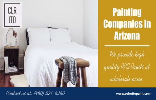 House painting in Phoenix painters for home interiors and exteriors at https://coloritopaint.com/

Service us 
Arizona Exterior Painting Company	
Arizona painting
painting companies in arizona
painters arizona
painter Arizona 
Arizona painters	
painting Arizona 

All newest designs, modern outlook and vibrant colors are well-researched to bring that sophisticated and simple look that customer asks for. Also, floral prints can be amalgamated if it’s in demand. Moreover, house painting in Phoenix painters actively builds its standing purely on customer propensity. The company is trusted because of high-quality painting assignments that are carried out with professional artists. Therefore, the firm makes it sure that the paints provided suit the personality and taste of the customer.

Contact us 
Address- 456 e Huber st Mesa , Arizona  85203
Call us: (480) 521-8380
Email us: Support@ColoritoPaint.com
Message us on facebook: https://m.facebook.com/msg/Coloritopaint/

Social
https://www.youtube.com/channel/UCDZvPbeIWTmEME-FhPIJ6nQ
https://plus.google.com/u/0/110858778413452803125
https://www.instagram.com/arizonapainters/
https://www.twitch.tv/arizonapainters/videos/all
https://onmogul.com/arizonapaintingcompany