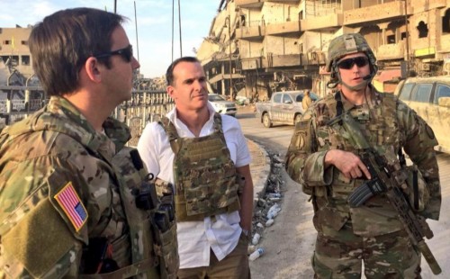 Raqqah. Spent the day in Raqqa with our heroic U.S. military. Brett McGurk tweets. McGurk 02