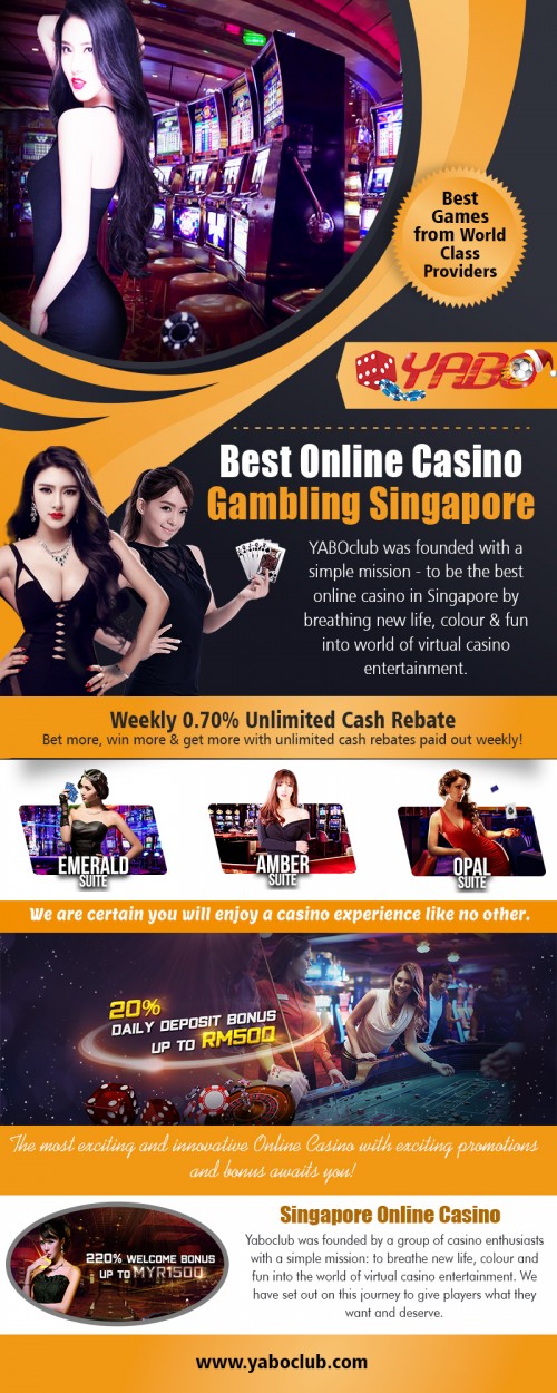 Sportsbet in Singapore to enjoy 110% starter bonus at https://yaboclub.com/sg

Servies: 
Best Online Casino Gambling Singapore
Online Casino Singapore		
Singapore online casino	
singapore casino online	
singapore online gambling  	
singapore online casino		
singapore online casino review		
best online casino singapore  		
bet online casino singapore

For ages, people have indulged in gambling. The erstwhile royals patronized camel races, horse races, elephant races, and various other card and board games. In the post-industrialized era, gambling on poker, bingo, lottery and slot machines gained in popularity and this post-modern era, online casino gambling has caught the fancy of the young and old alike. Find out more about online Sportsbet in Singapore.  

Social:
https://remote.com/reliable-malaysiaonline-casino
https://wiseintro.co/malaysiabestonlinecasino
https://moz.com/community/users/12191673
http://digg.com/u/sportsbetmalaysia
https://about.me/malaysiaonlinecasino
https://snapguide.com/sportsbet-malaysia/
https://padlet.com/sportsbetmalaysia/sportsbetmalaysia
https://gentingcasino.imgur.com/