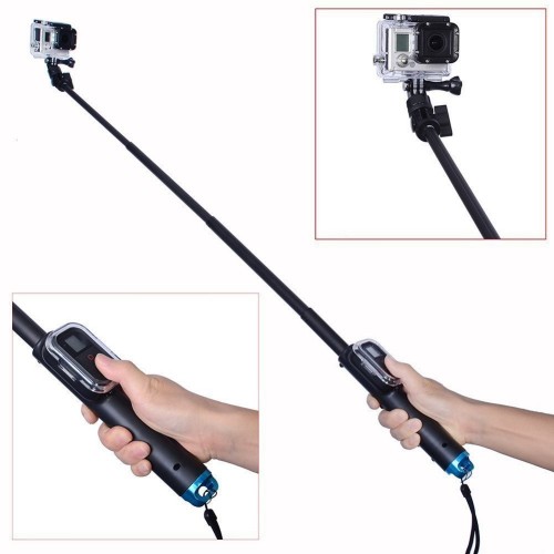 GoPro 39 Inch Handheld Selfie Stick Monopod With Wifi Remote Slot for Gopro 4 3 3